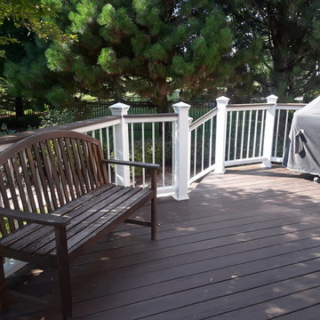 Cozy Screened Porch with 4 Track Windows and TimberTech Deck by Geneva, IL Scree