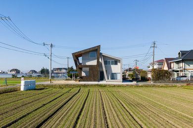 福岡にあるモダンスタイルのおしゃれな家の外観の写真