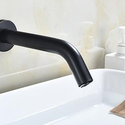 Black Wall Mount Sensor Facuet Automatic Hands Touch Sensor Bathroom Sink Faucet FB0170 - Bathroom Sink Faucets