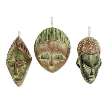 NOVICA Three Kings And Wood Ornaments  (Set Of 3)