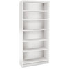 72" Five Shelf Modern White Bookcase