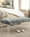 Blanche Velvet Button Tufted Nailhead Trim Clear Acrylic Legs Bench, Grey