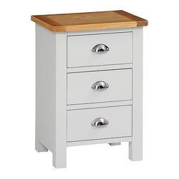 Portland Grey 3 Drawer Bedside - Nightstands And Bedside Tables