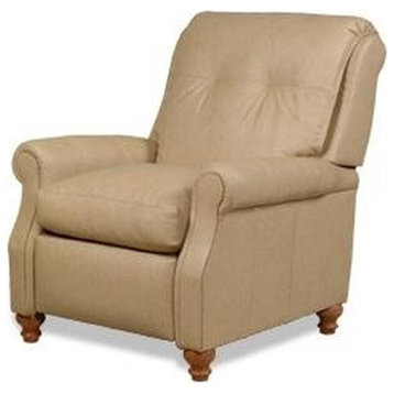 Elegant Recliner Chair  Top Grain Leather/Wood  Hand-Crafted USA