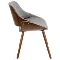 lumisource Fabrizzi Chairs in Walnut Wood, Gray