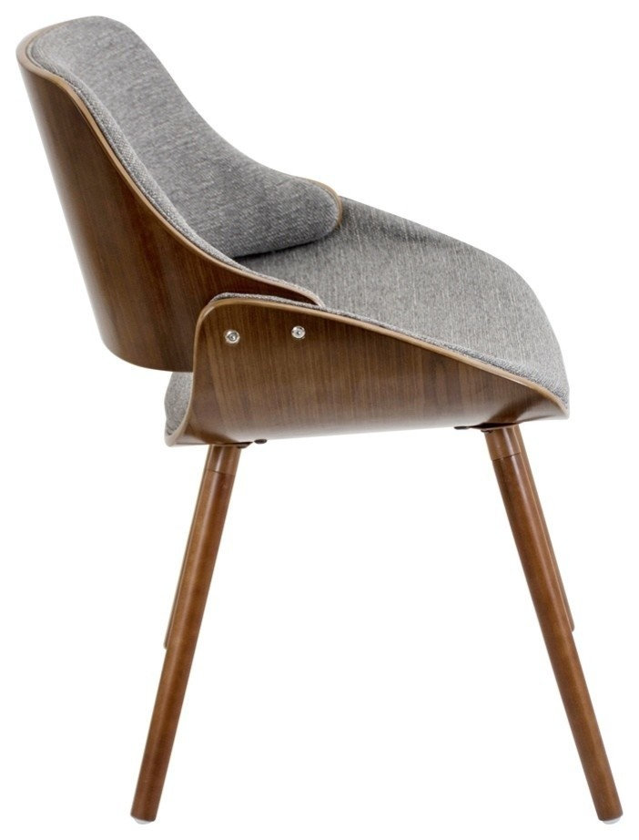 lumisource Fabrizzi Chairs in Walnut Wood, Gray