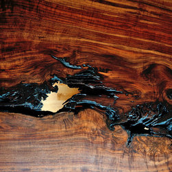 Live Edge Claro Walnut Slab Dining Table - Dining Tables