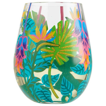 "Tropical Vibes" Stemless Wine Glass by Lolita