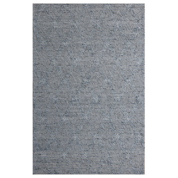 Camden Blue/Ivory Transitional Diamond Wool Indoor Area Rug, 9' x 12'