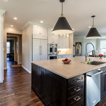Spacious and Elegant White and Black Kitchen in Leesburg VA
