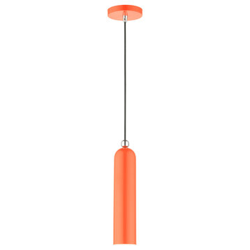 Shiny Orange Mid Century Modern, Minimal, Urban, Scandinavian Pendant