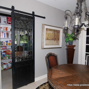 Kitchen Knotty cherry with black wrought iron accents