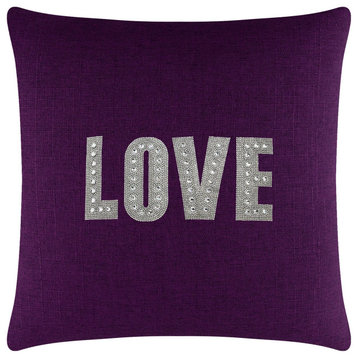 Sparkles Home Love Montaigne Pillow, Purple, 20x20