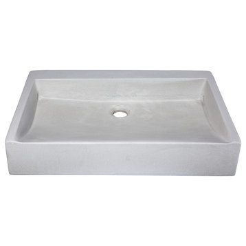 Eden Bath EB_N006LG Rectangular Sloped Concrete Vessel Sink - Light Gray