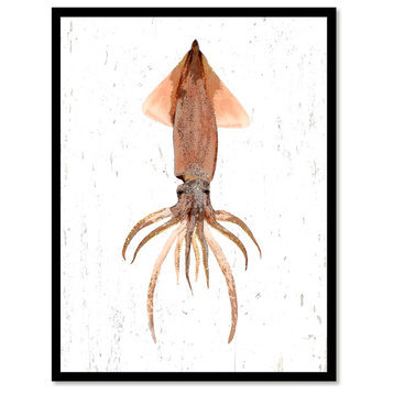 Brown Squid Reproduction Painting, 19"x38"