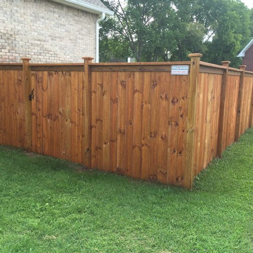 "Cedar Tone" stain on a Table Top Cedar Privacy fence in Lebanon, TN
