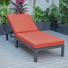 LeisureMod Chelsea Aluminum Patio Chasie Lounge Chair With Cushions, Orange