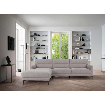 Sonni Modern Gray Fabric Left Facing Sectional Sofa