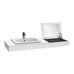 Vivia Console With Mirror Glossy White - Bathroom Fixtures