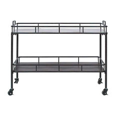 50 Most Por Black Bar Carts For 2018 Houzz Creative Coop Metal 2 Tier Cart On Casters Black Bar Carts