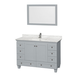 48 inch Single Sink Bathroom Vanity in Grey Finish, Marble Countertop - Bathroom Vanities And Sink Consoles