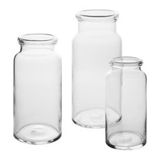 Hand blown Clear Vase, Set of 3