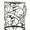 FirsTime & Co. Large 'Leaves' Metal Barrel End Table