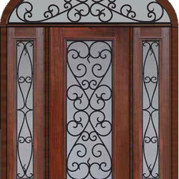 Prehung Side lights-Transom Door 80 Fiberglass Palermo Full Lite - Front Doors