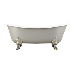 72" Lena Cast Iron Clawfoot Tub- Monarch Imperial Feet- Medium Gray - Products