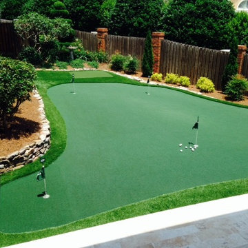 Beautifully Landscaped Spartanburg, SC Synthetic Putting Green