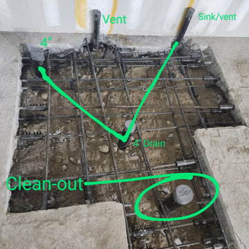 Concrete Flooring & Plumbing Repairs | Sanitary Line - Restroom Stub-ups