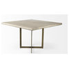 Modern Square Wood and Gold Dining Table