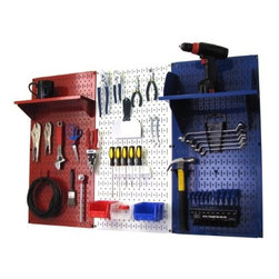 Patriot Pegboard Organizer American Made 4ft Metal Pegboard Tool Storage Kit - Garage And Tool Storage