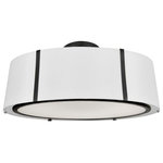 Crystorama - Crystorama FUL-907-BK_CEILING Fulton - Six Light Flush Mount - The Fulton Drum shaped collection has a timeless style that adds uncomplicated beauty to any space. The white silk shade trimmed with antique matte black metal gives the fixture a clean, tailored look. The convertible unit is both traditional and contemporary allowing its versatility to be incorporated easily into any home. No. of Rods: 5 Shade Included: Yes Sloped Ceiling Adaptable: Yes Rod Length(s): 12.00 Dimable: YesFulton Six Light Flush Mount Matte Black White Silk Shade *UL Approved: YES *Energy Star Qualified: n/a *ADA Certified: n/a *Number of Lights: Lamp: 6-*Wattage:60w Medium Base bulb(s) *Bulb Included:No *Bulb Type:Medium Base *Finish Type:Matte Black