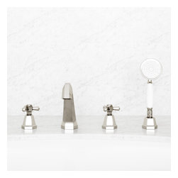 Deco Eton Polished Nickel Deck Mounted Bath Shower Tap - Bathroom Taps & Shower Heads
