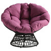 Papasan Chair with Purple cushion and Gray Wicker Resin Frame