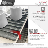 STYLISH Silicone Drying Mat and Trivet, Dark Gray