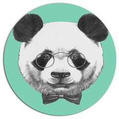 Designart - Funny Panda with Sunglasses' Disc Animal Metal Circle Wall Art  - Eclectic - Metal Wall Art - by Design Art USA | Houzz