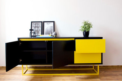 This is an example of a contemporary living room in Sussex.
