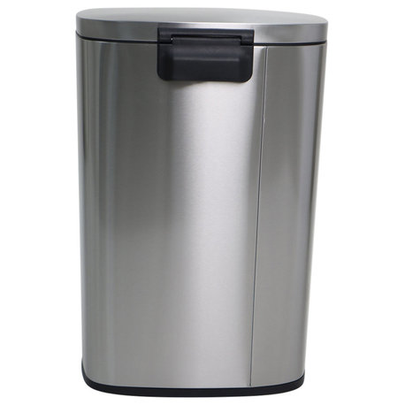 Totti 13 Gallon Stainless Steel Matte Finish Trash Can With Soft Closing Lid