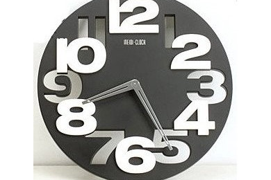 3D coloré de la découpe 30,5 cm ronde Horloge murale - Noir