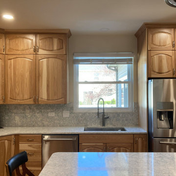 Traditional Kitchen Remodel Done in New Hickory Wood Cabinets