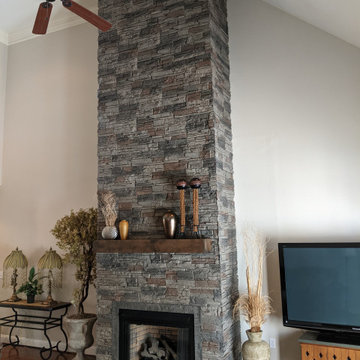 Floor to Ceiling Fireplace Design Ideas Using Kenai Stacked Stone