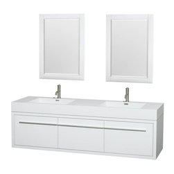Wyndham Collection Axa 72" Vanity, Acrylic Resin Top, Integrated Sinks - Bathroom Vanities And Sink Consoles