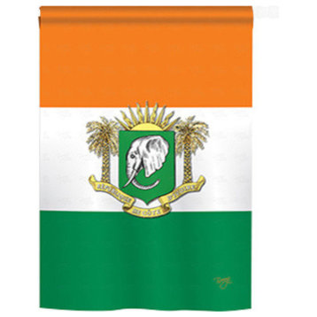 Ivory Coast 2-Sided Vertical Impression House Flag
