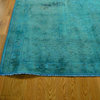 Semi Antique Persian Mashad Rug, 10'X13' Hand Knotted Light Blue Cast Rug