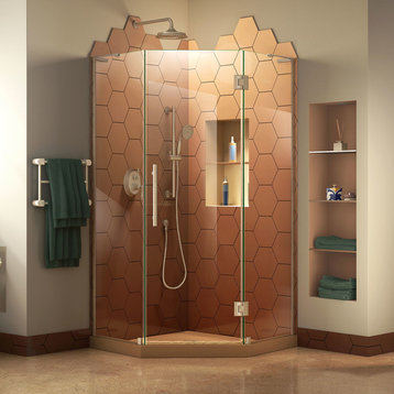 DreamLine Prism Plus 36"x72" Neo-Angle Hinged Shower Enclosure in Brushed Nickel