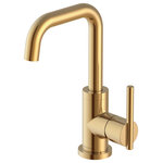 Gerber - Parma Single Handle Lavatory Faucet With Metal Touch Down Drain, Brushed Bronze - If you yearn for a bold and exciting bathroom look, the Parma Single Handle Trim Line Lavatory Faucet is the style for you. This faucet promises a clean cylindrical design that's perfect for serious soaping or leisurely lathering. The ceramic disc valve construction provides a smooth turning action and drip free performance while a laminar flow aerator allows for a clear, unbroken stream. Durable construction, a touch down drain assembly for easy installation and a limited lifetime warranty all make the Parma Single Handle Trim Line Lavatory Faucet a spicy selection for your next project.