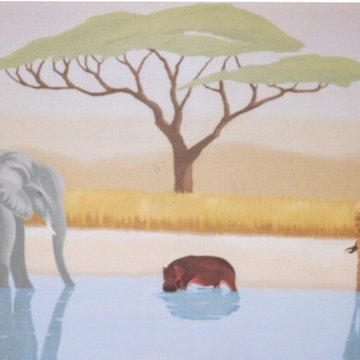African safari mural