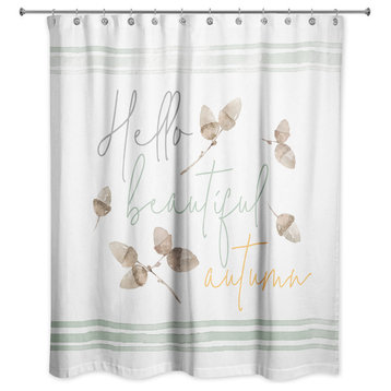 Hello Beautiful Autumn 71x74 Shower Curtain